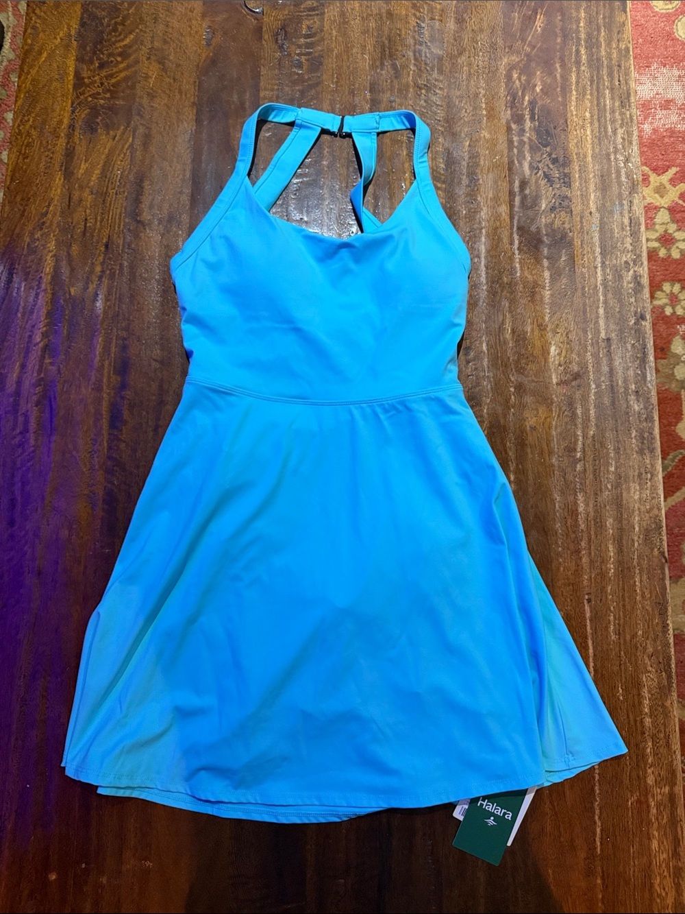HALARA turquoise blue  Racerback Skater Mini tennis dress